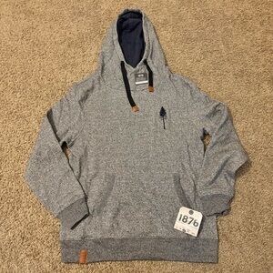 1876 The State of Exploration The Timberline Heather Gray Hoodie Large NWT